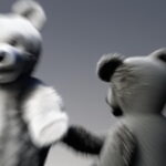 An AI-generated image of two bears