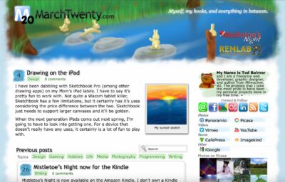 Screenshot of the eighth version of marchtwenty.com