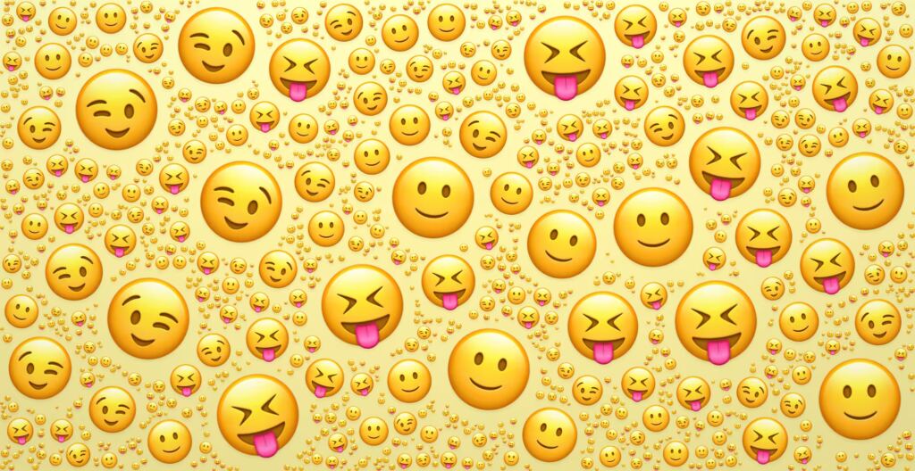 A cluster of emoji faces