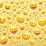 A cluster of emoji faces